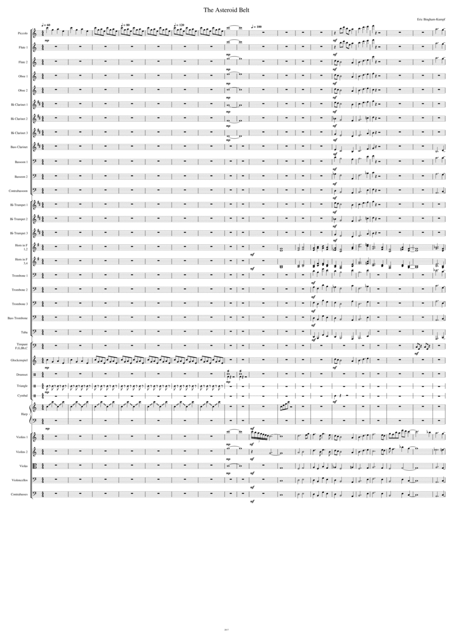 The Asteroid Belt Full Orchestra scores gallery preview page 1