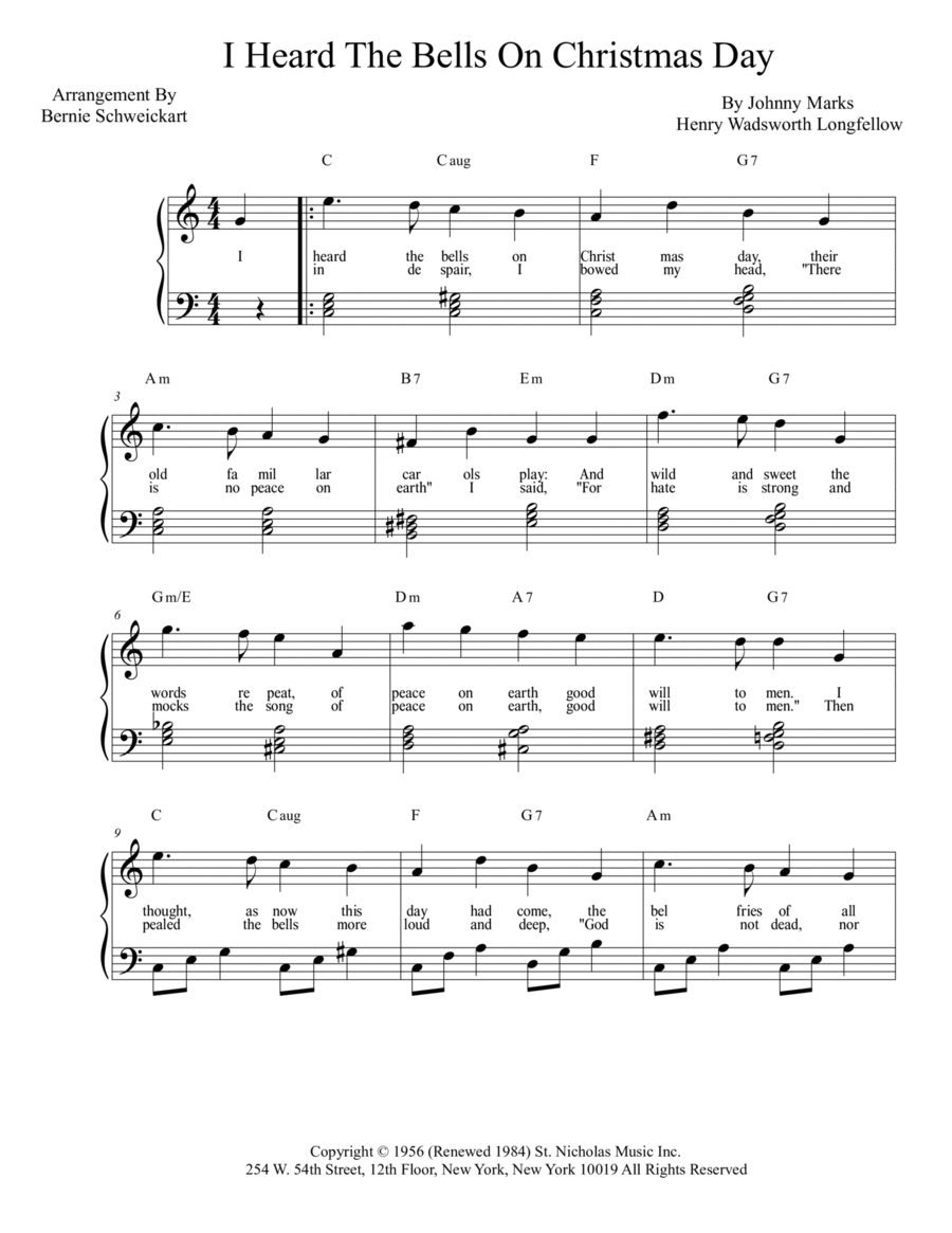 I Heard The Bells On Christmas Day A Cappella scores gallery preview page 1