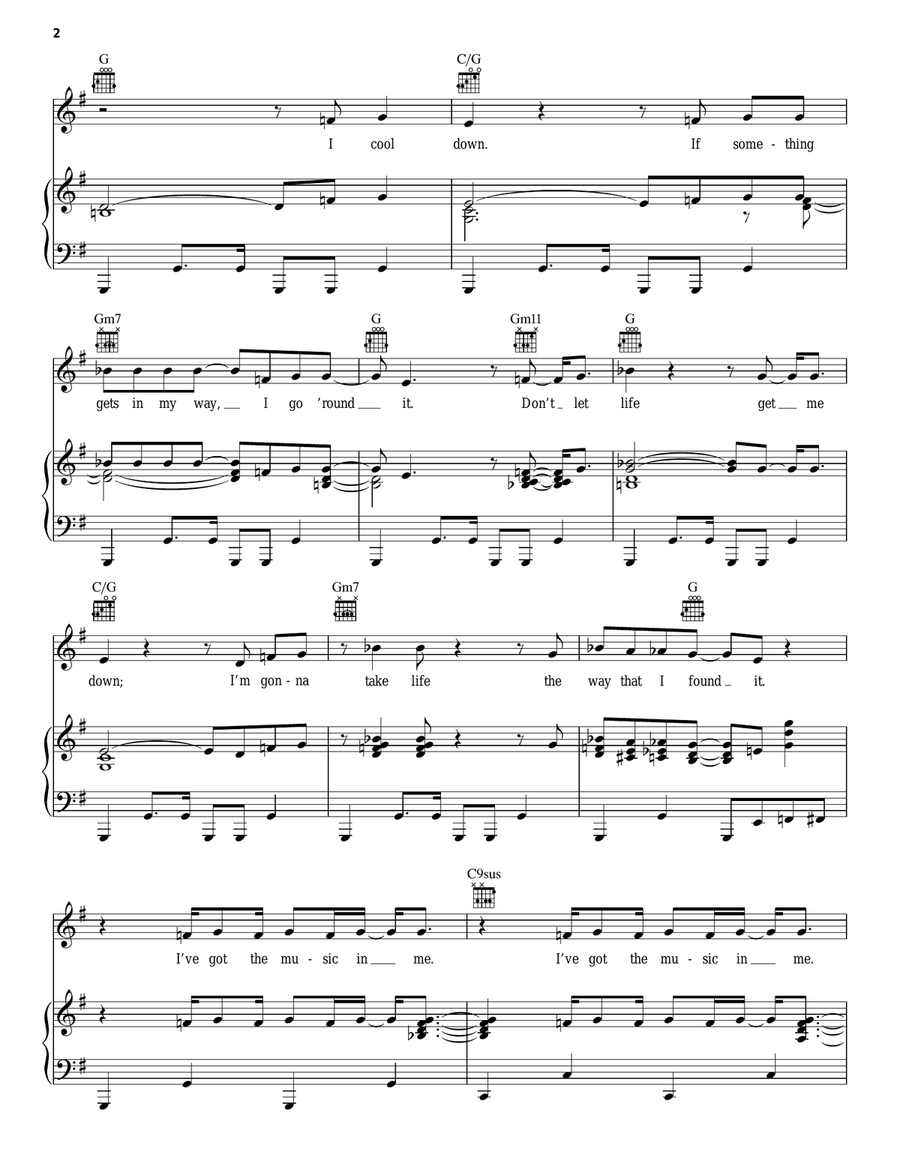 I've Got The Music In Me I've Got The Music In Me Piano, Vocal, Guitar scores gallery preview page 2