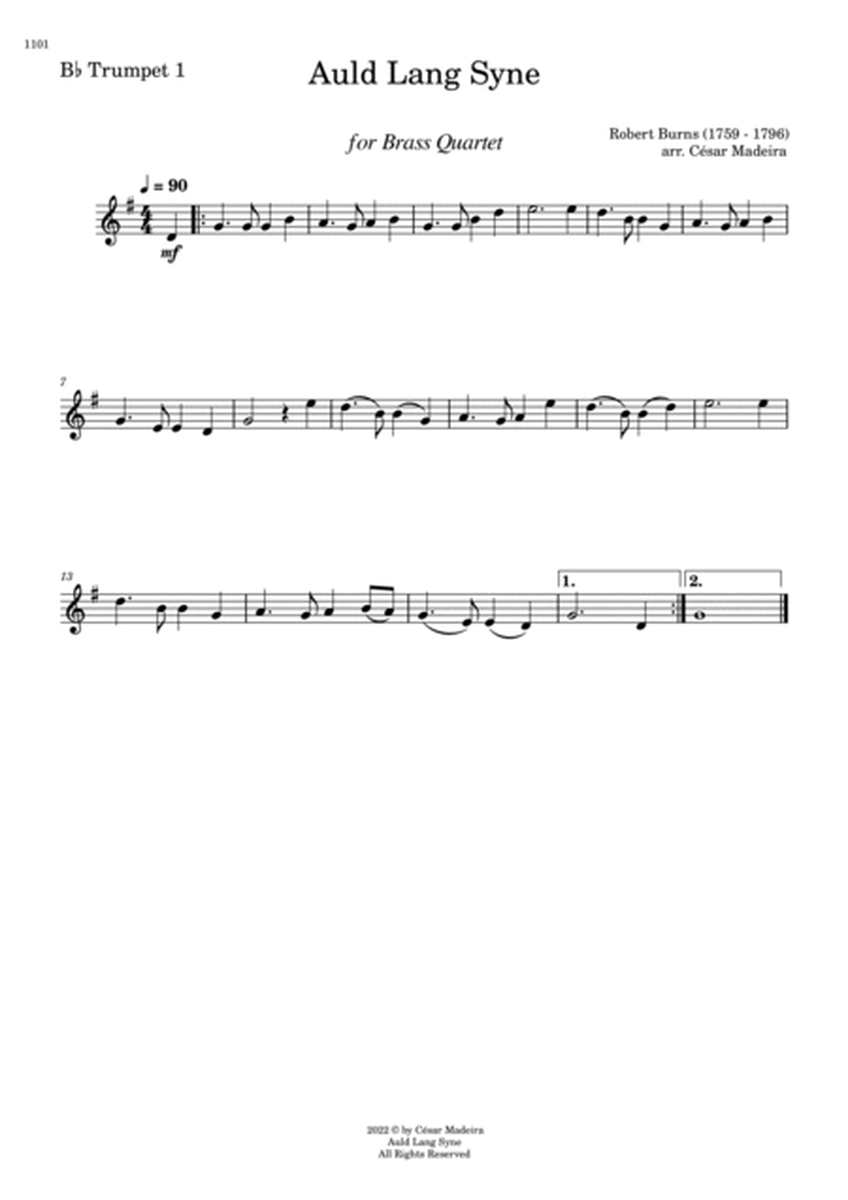 Auld Lang Syne - Brass Quartet (Full Score and Parts) image number null