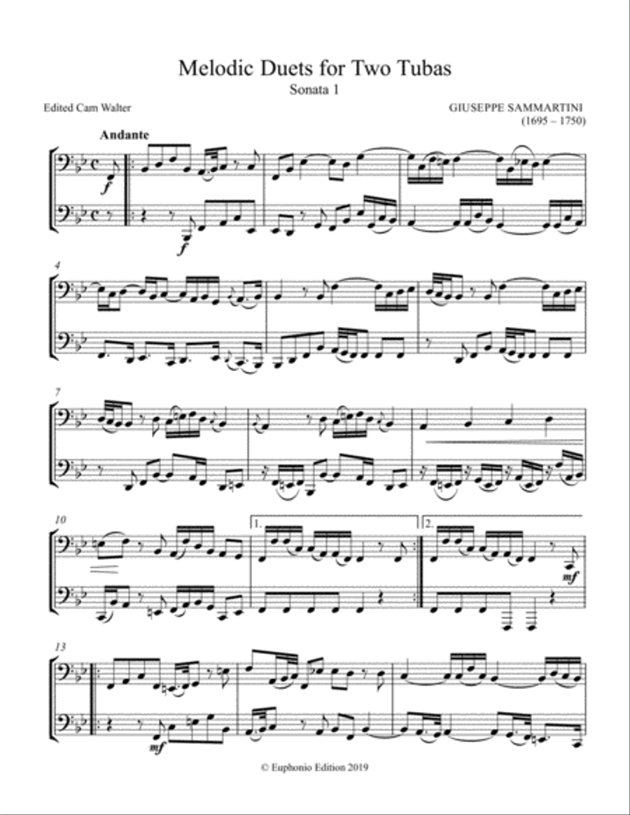 Melodic Duets for Two Tubas Brass Duet scores gallery preview page 2