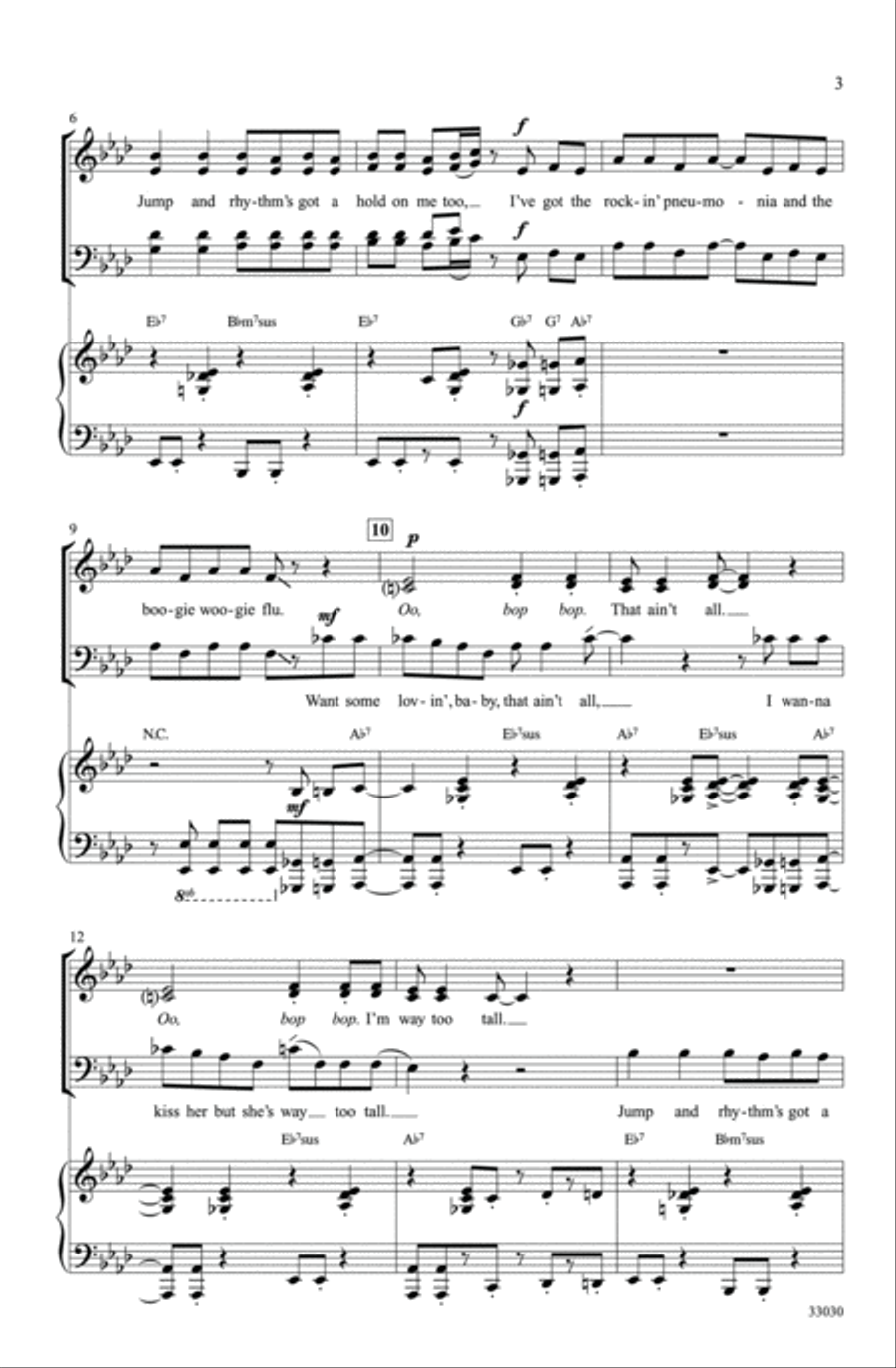 Rocking Pneumonia and the Boogie Woogie Flu 4-Part scores gallery preview page 3