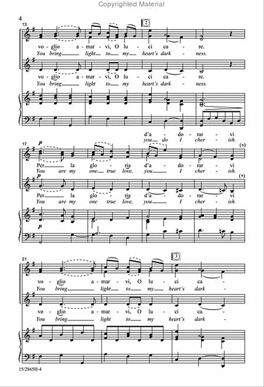 Per la gloria d'adorarvi SSA scores gallery preview page 3