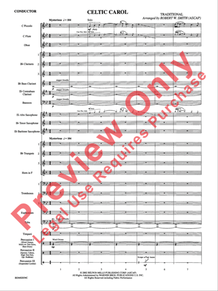 Celtic Carol Concert Band scores gallery preview page 4