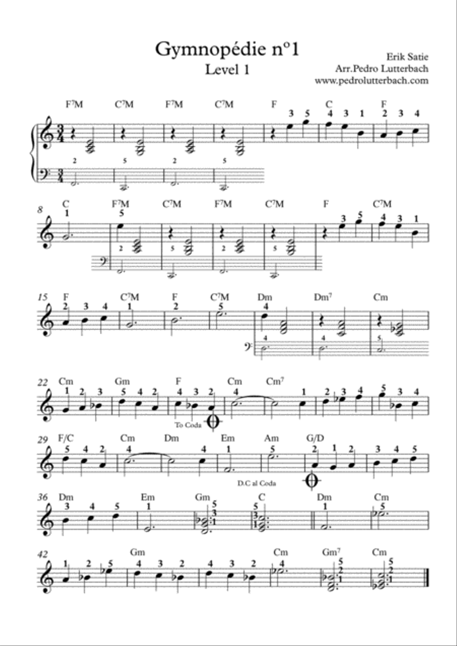 Gymnopédie nº1 Voice scores gallery preview page 1