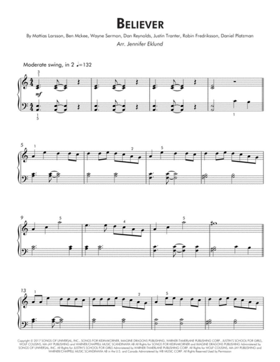 Believer (Easy Piano) image number null