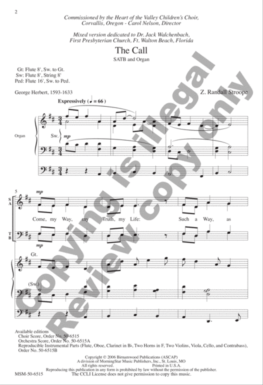 The Call 4-Part scores gallery preview page 2
