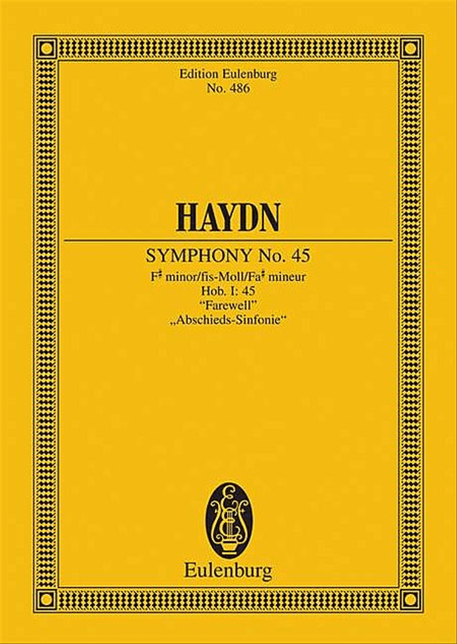 Symphony No. 45 in F-sharp minor, Hob.I:45 “Farewell” Orchestra scores gallery preview page 1