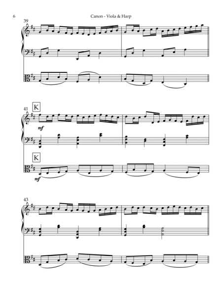 Canon, Duet for Viola & Harp by Johann Pachelbel String Duet - Digital Sheet Music