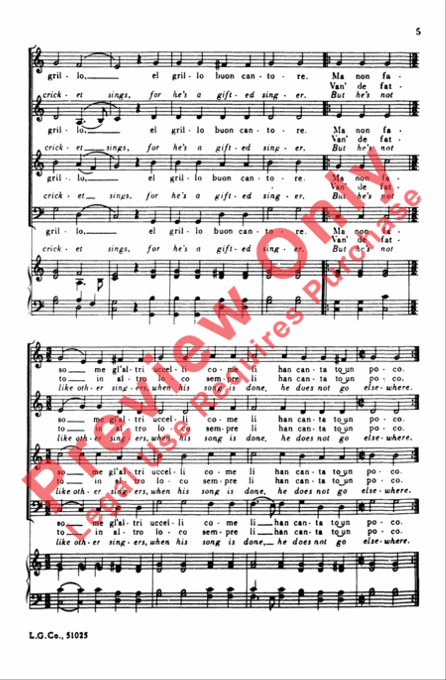 El Grillo 4-Part scores gallery preview page 4