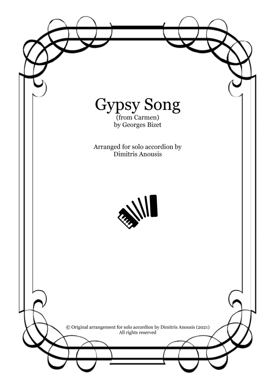 Gypsy Song from Carmen - Amazing solo accordion arrangement Accordion scores gallery preview page 1