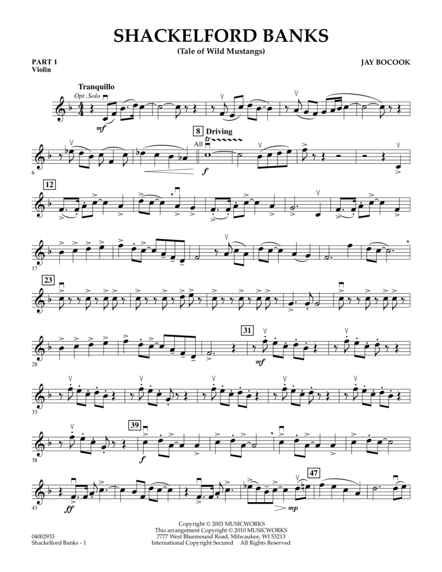 Shackelford Banks (Tale of Wild Mustangs) - Pt.1 - Violin