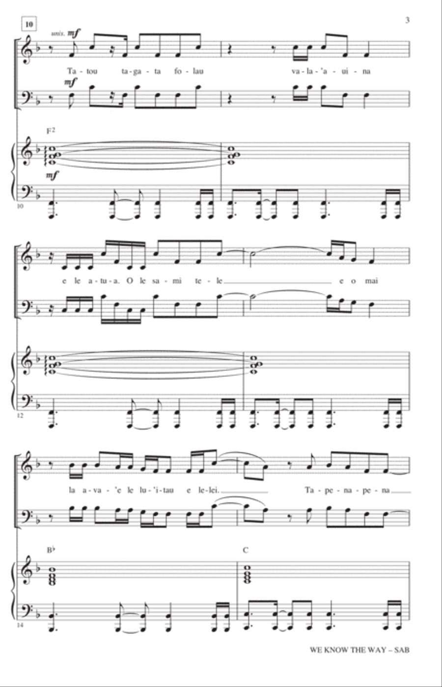 We Know The Way (from Moana) (arr. Roger Emerson) 3-Part scores gallery preview page 2