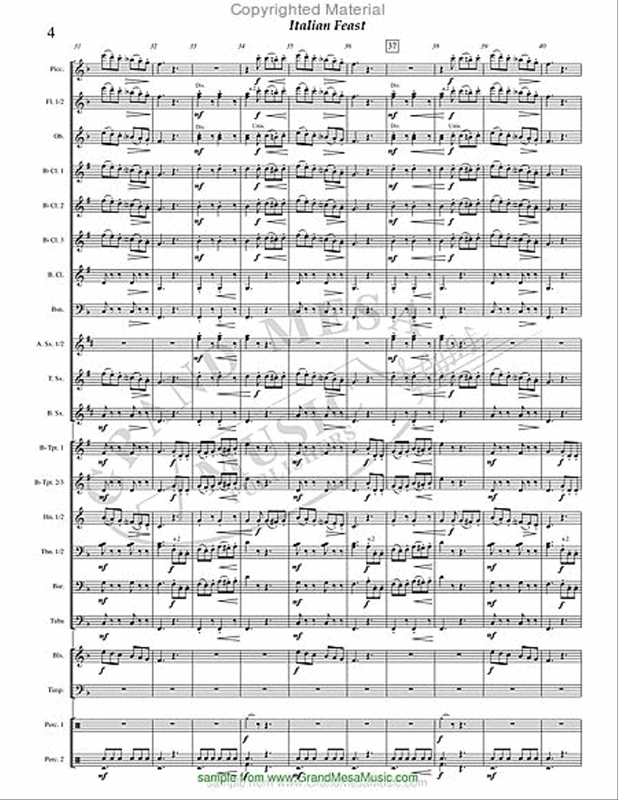 Italian Feast Concert Band scores gallery preview page 5