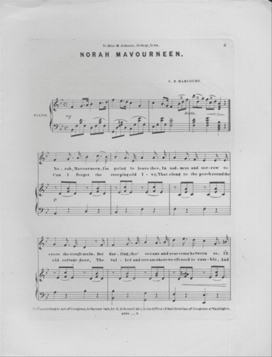 Norah Mavourneen. Harcourt's Favorite Songs Voice scores gallery preview page 2