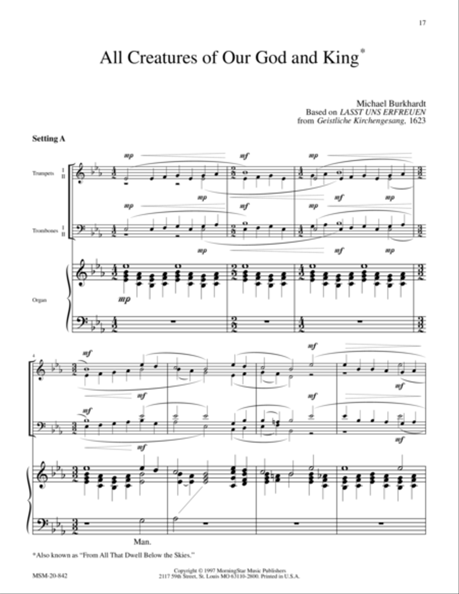 All Creatures of Our God and King (Lasst uns erfreuen) Choir scores gallery preview page 1