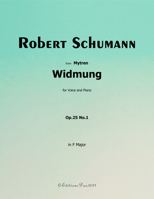 Widmung, by Schumann, in F Major