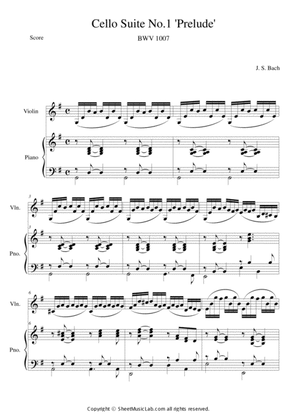 Book cover for Cello Suite No. 1 Prelude (BWV 1007)