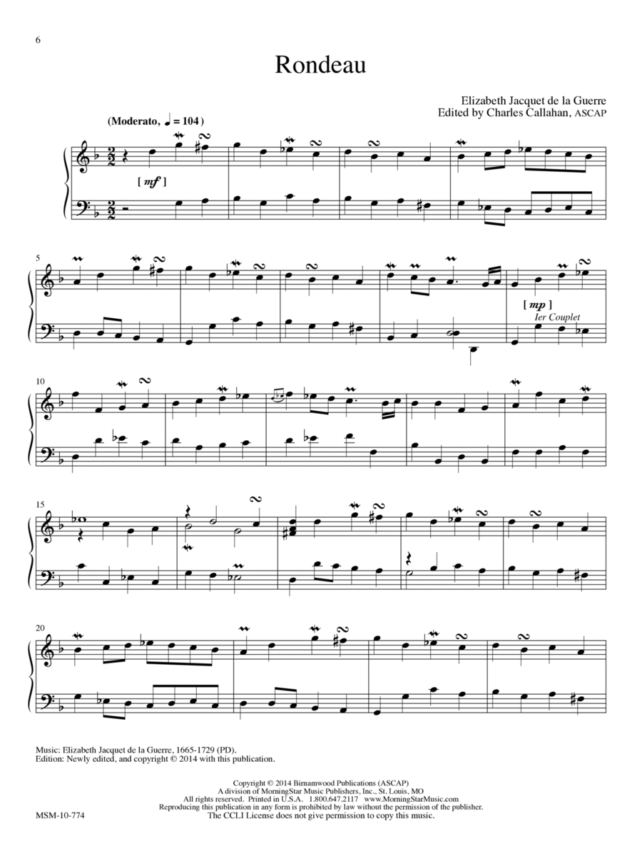 Rondeau (G Dorian) Rondeau (G Dorian) Organ scores gallery preview page 1