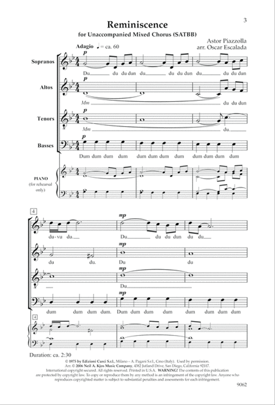 Reminiscence Reminiscence 4-Part scores gallery preview page 2