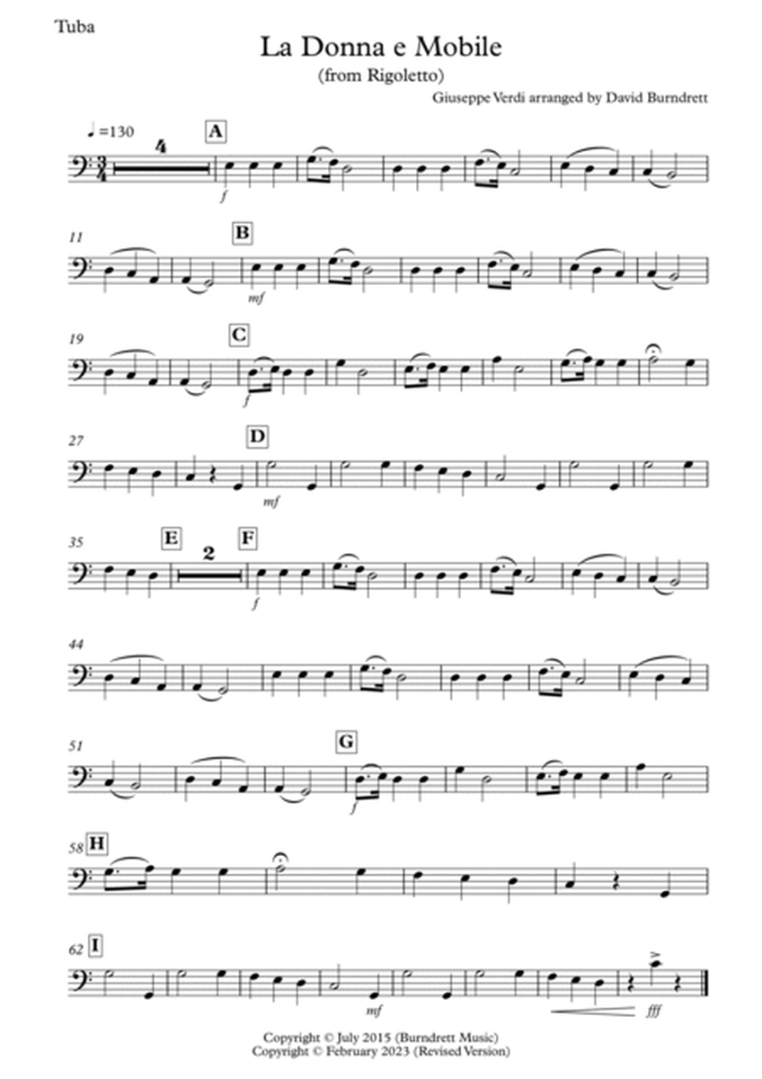 La Donna e Mobile for Tuba (Eb Bass) and Piano image number null