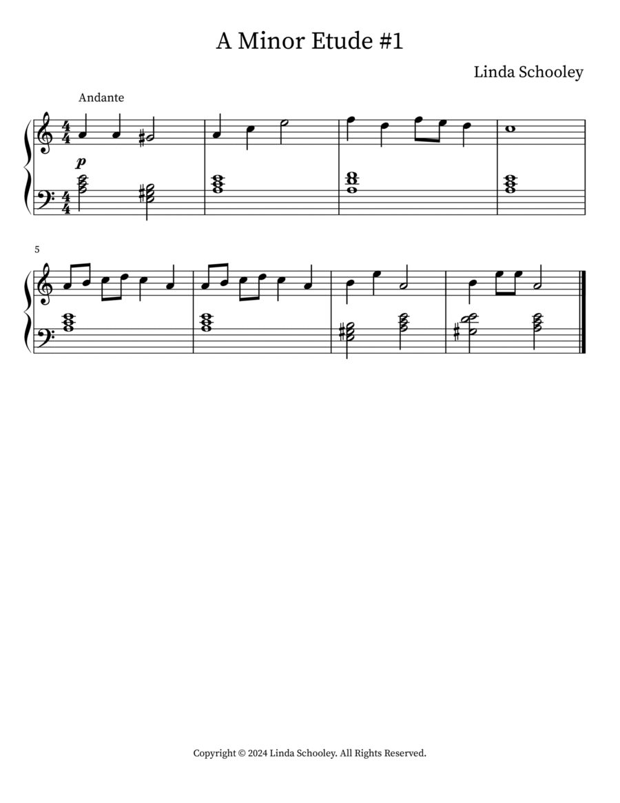 A Minor Etude #1 A Minor Etude #1 Piano Method scores gallery preview page 1