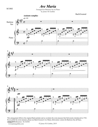 Bach-Gounod: Ave Maria for Baritone Sax & Piano