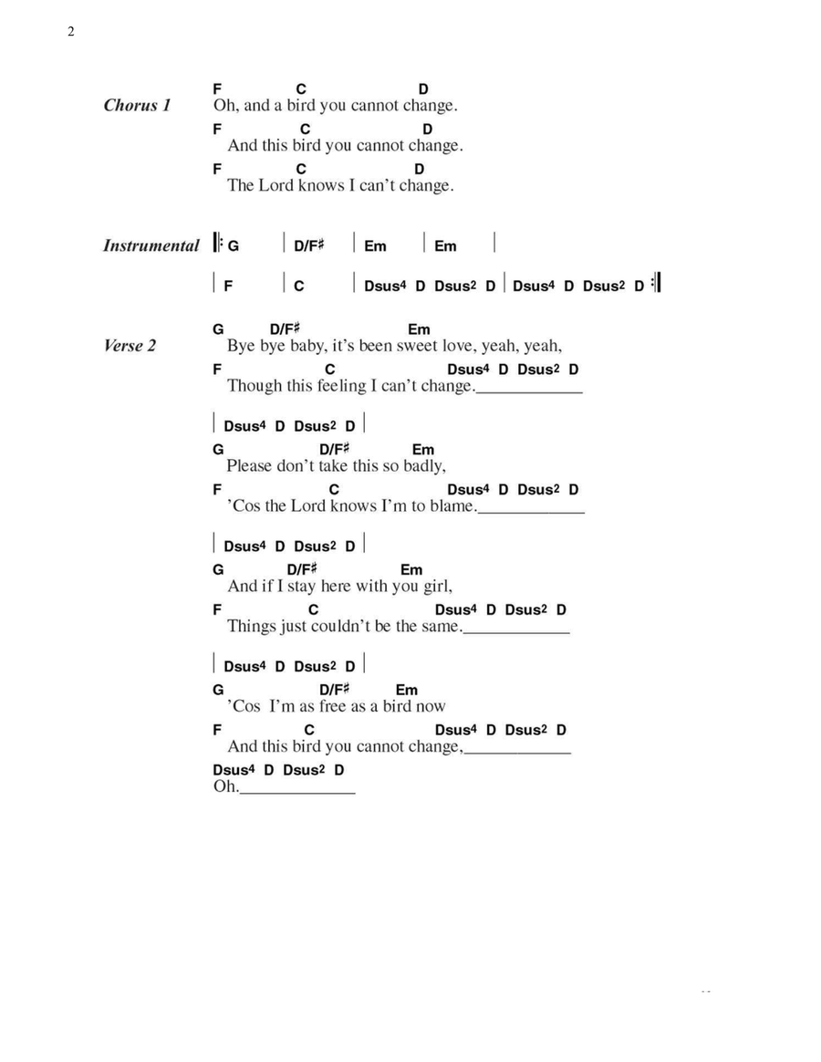 Free Bird Acoustic Guitar scores gallery preview page 2