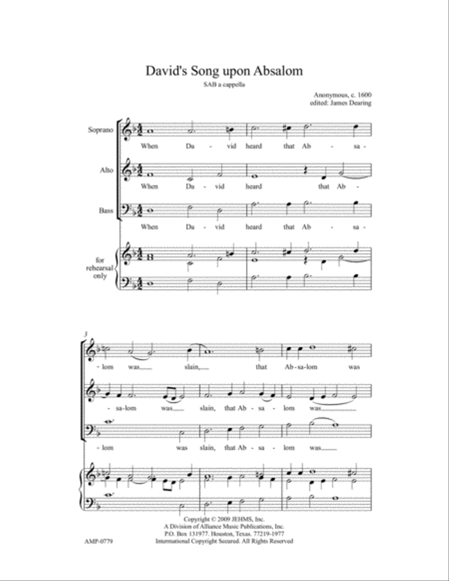 David's Song Upon Absalom 3-Part scores gallery preview page 2