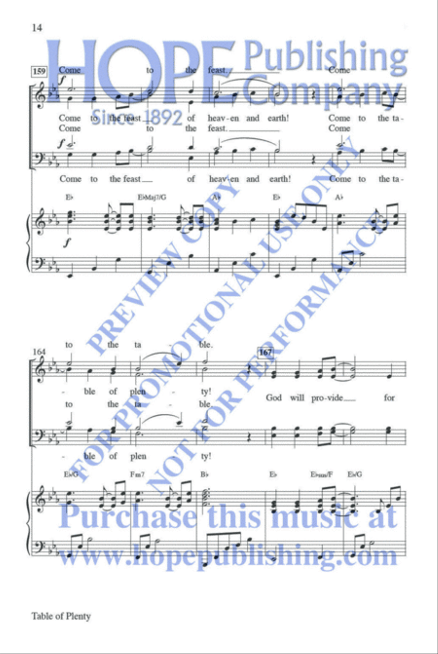 Table of Plenty Choir scores gallery preview page 15