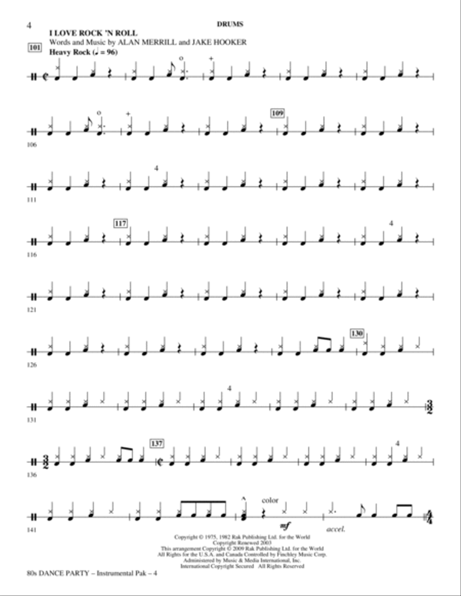 80s Dance Party (Medley) - Drums Choir scores gallery preview page 4