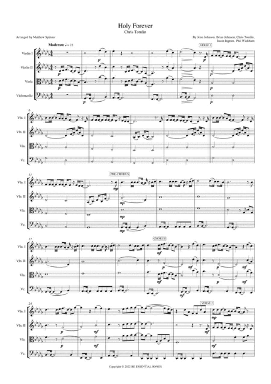 Holy Forever String Quartet scores gallery preview page 3