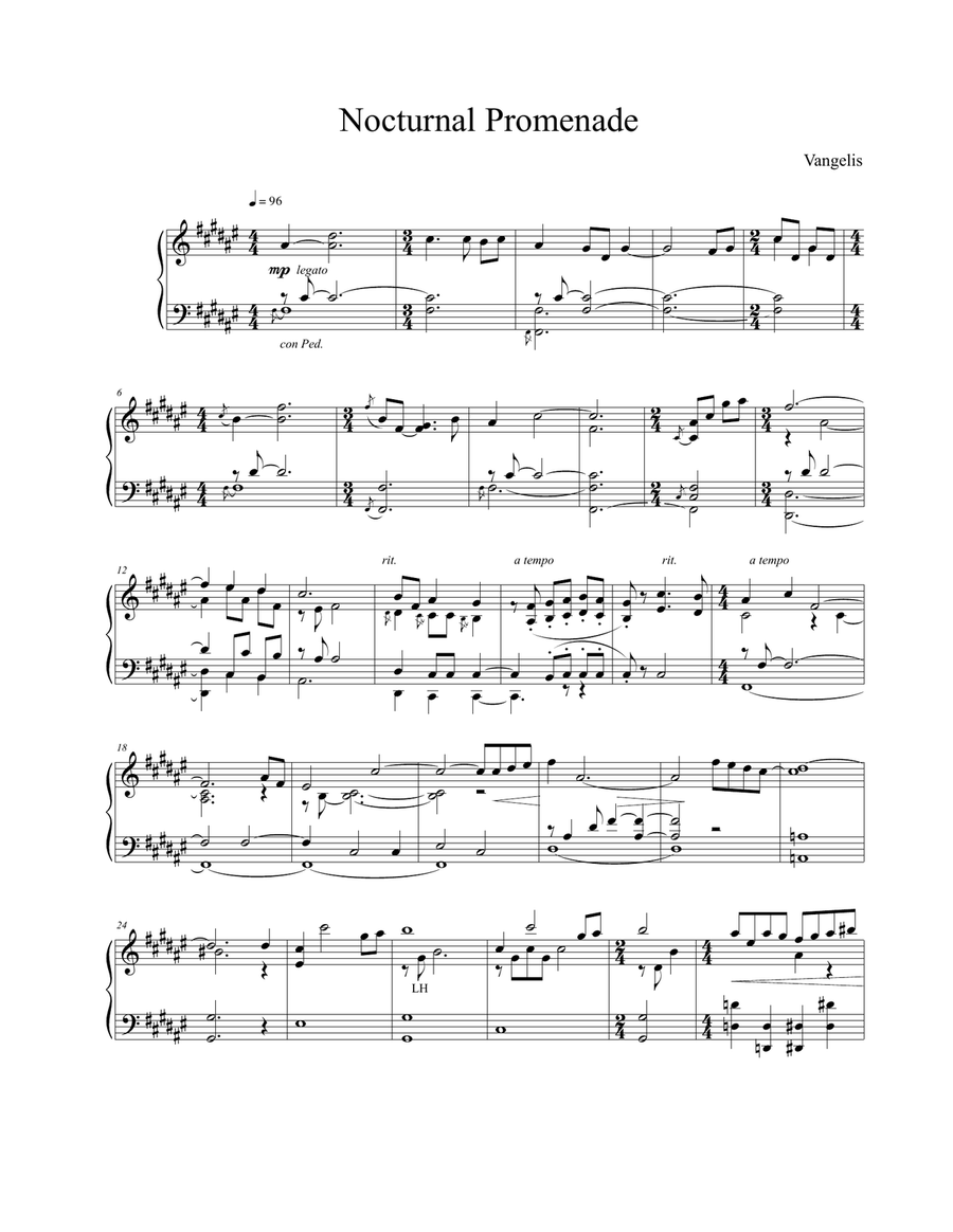 Nocturnal Promenade Nocturnal Promenade Piano Solo scores gallery preview page 1