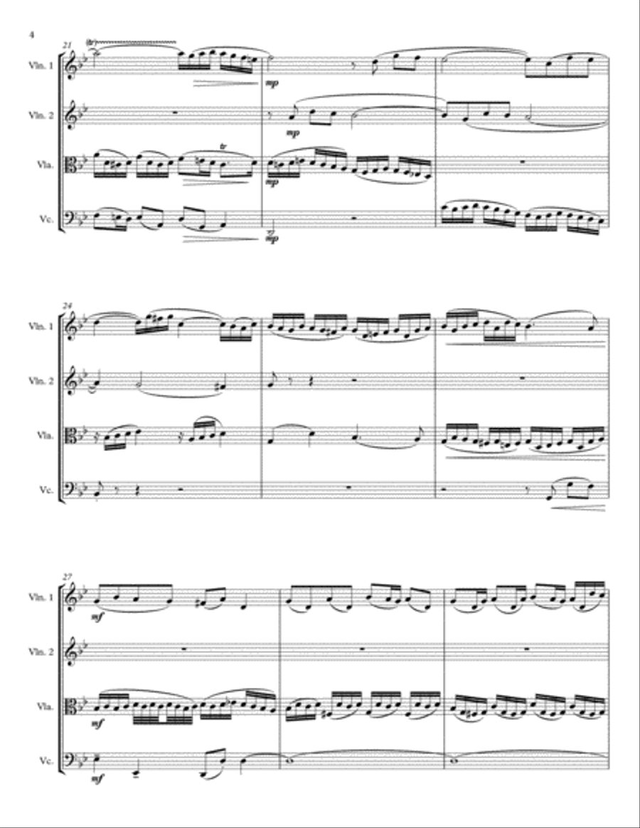 Little Fugue in G Minor, BWV 578 for String Quartet String Quartet scores gallery preview page 4