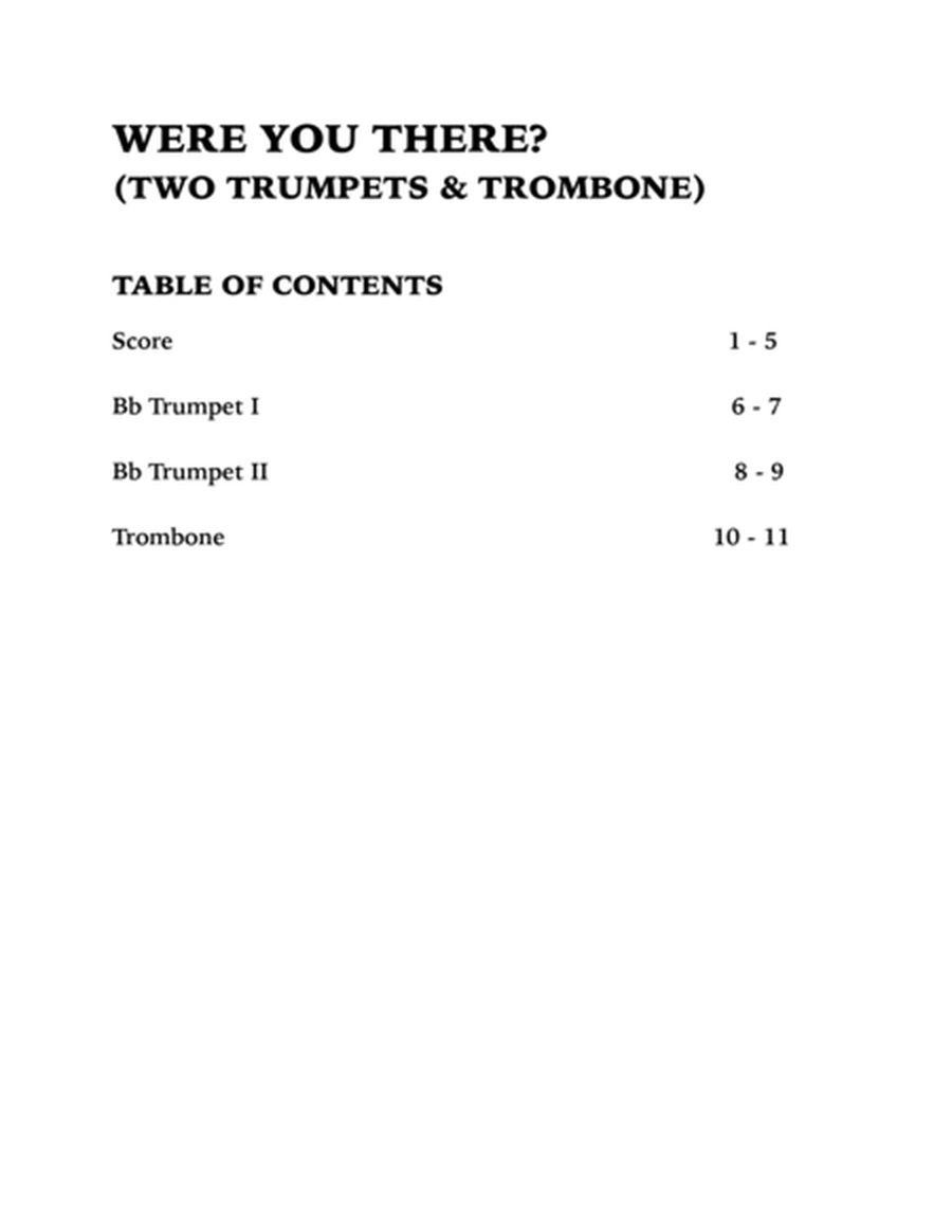 Were You There (Brass Trio): Two Trumpets and Trombone image number null