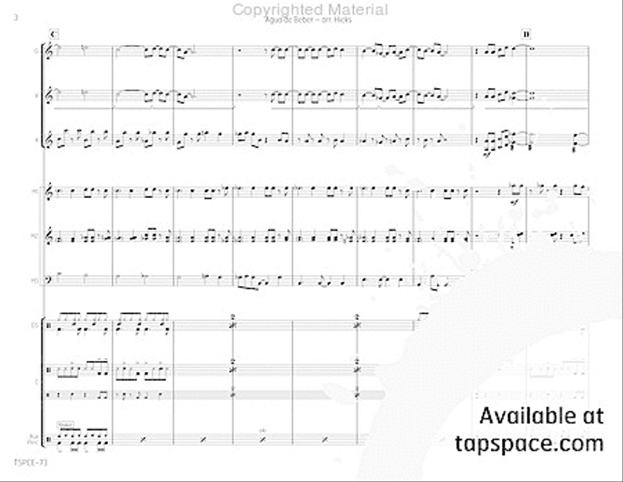 Agua de Beber Percussion Ensemble scores gallery preview page 7