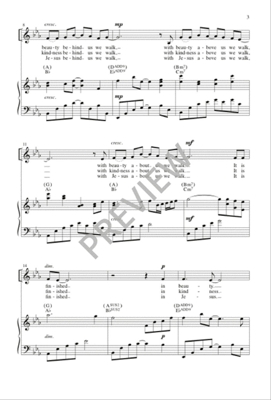 In Beauty We Walk 4-Part scores gallery preview page 3