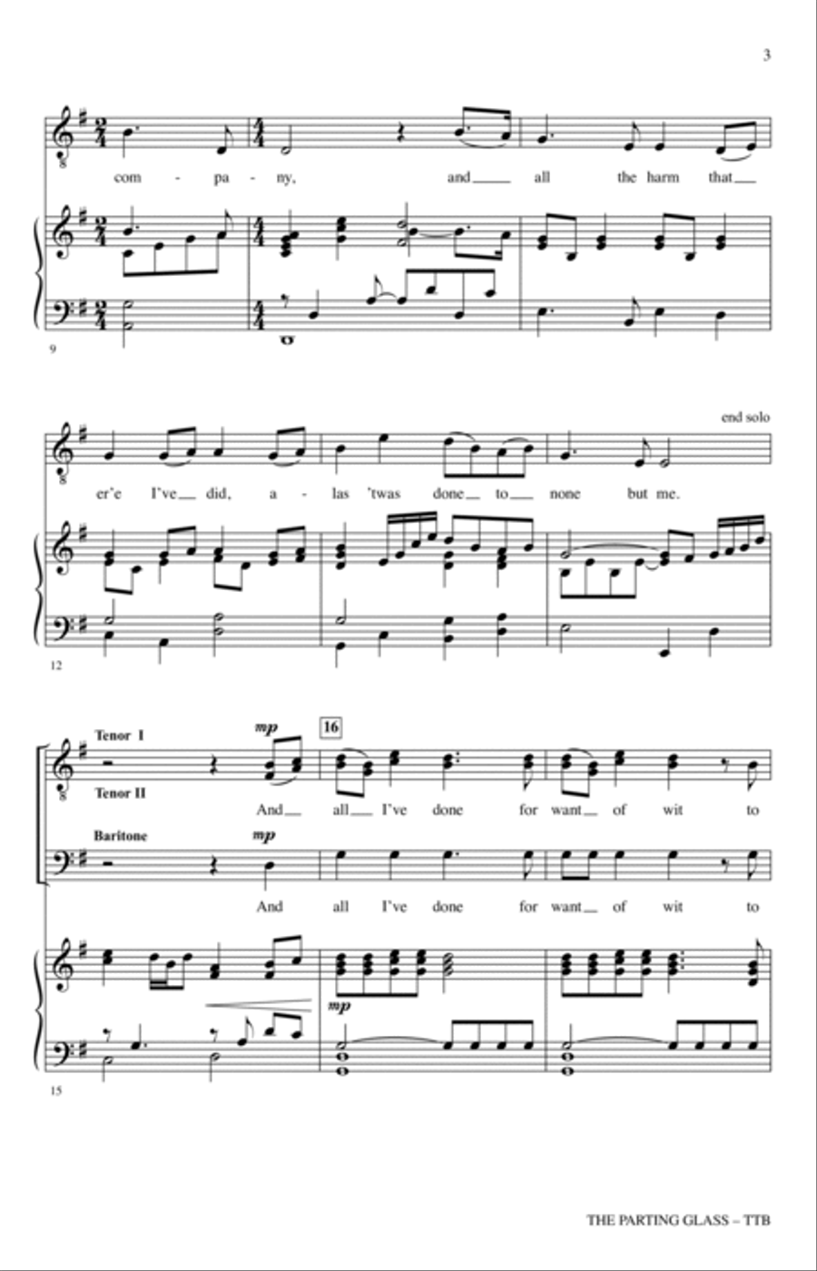 The Parting Glass (arr. Joseph M. Martin) TTBB scores gallery preview page 2