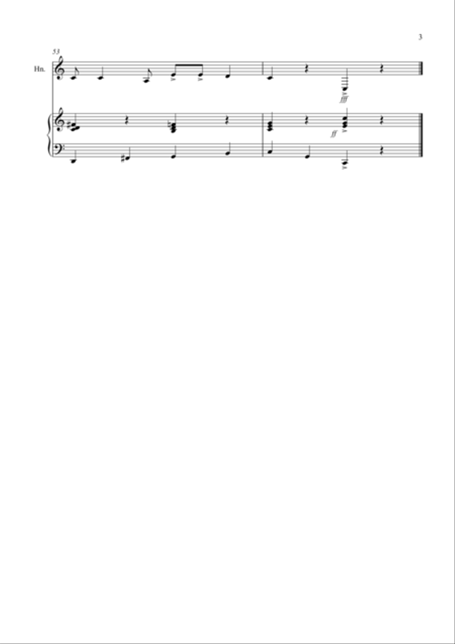 Burnie's Ragtime for French Horn and Piano Brass Duet scores gallery preview page 3