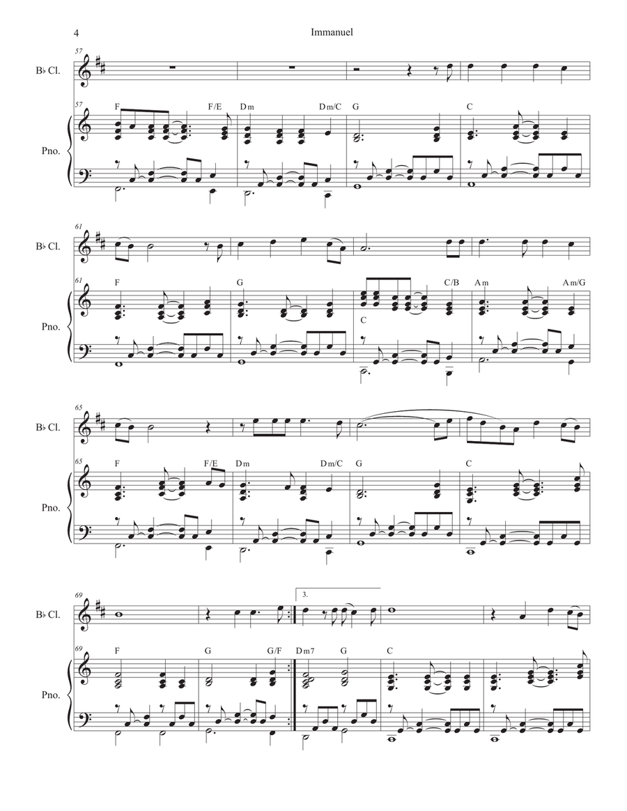 Immanuel Clarinet Solo scores gallery preview page 4