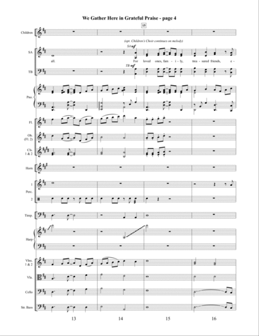 We Gather Here in Grateful Praise Orchestration (Digital) 4-Part scores gallery preview page 5
