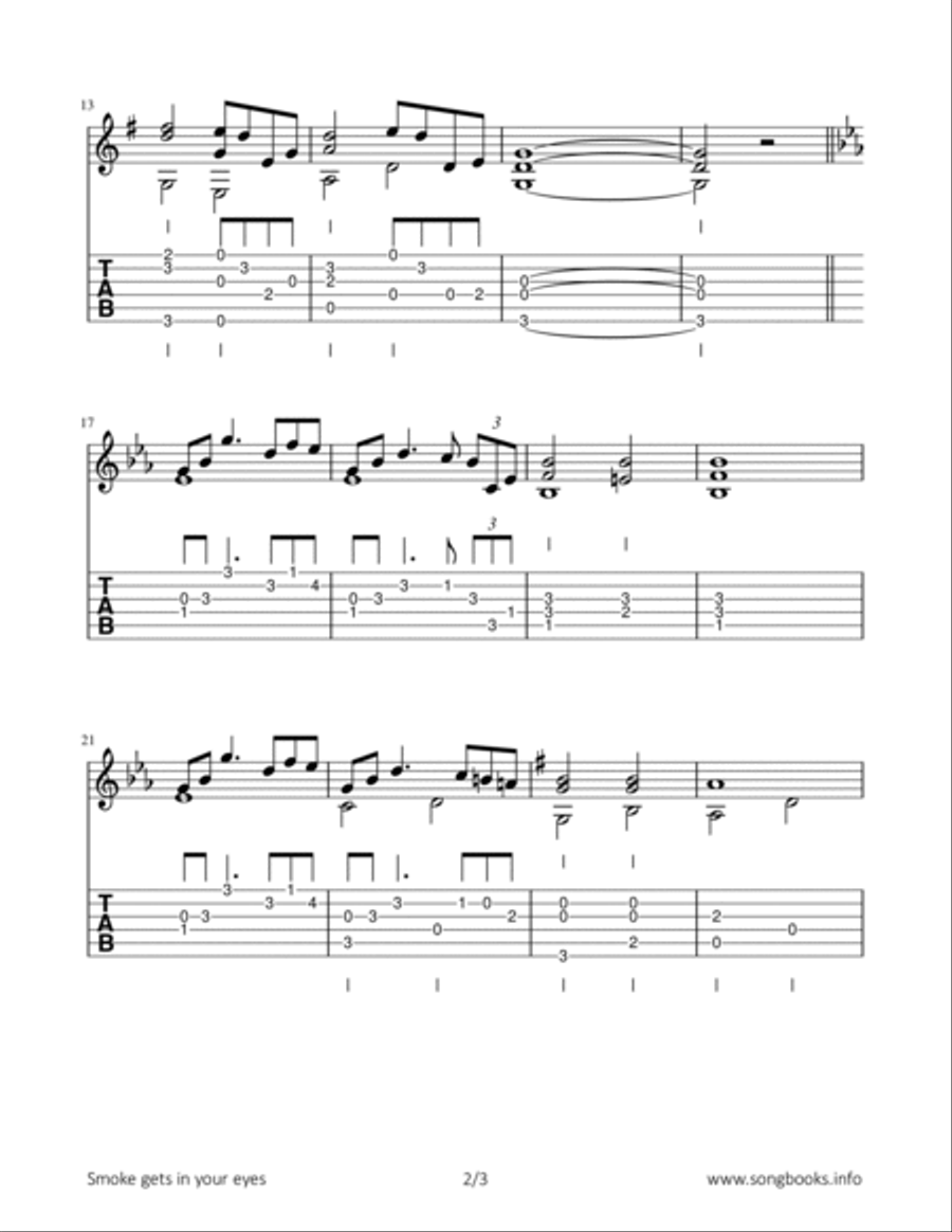Smoke gets in your eyes Guitar Solo scores gallery preview page 2