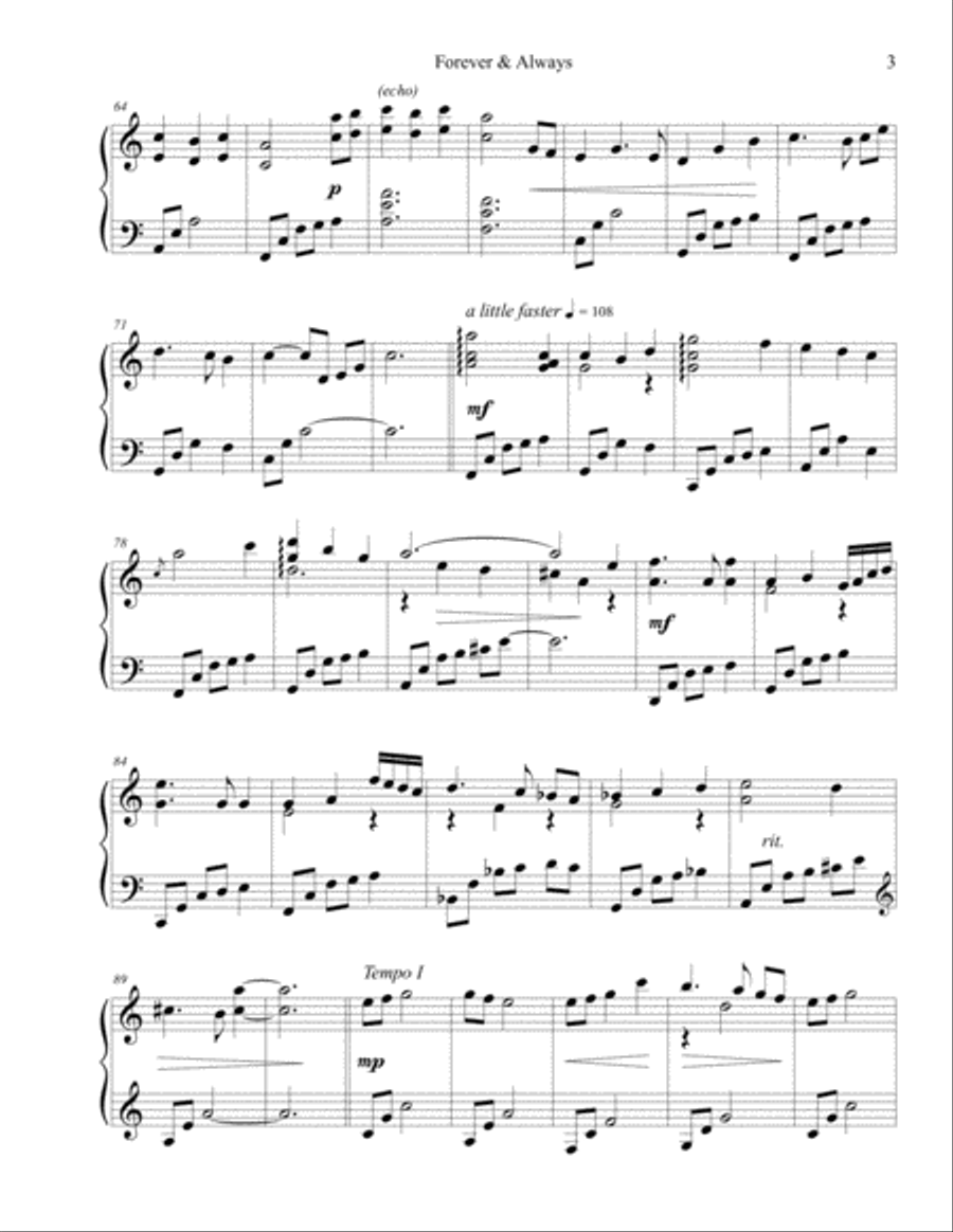 Forever & Always Piano Solo scores gallery preview page 3