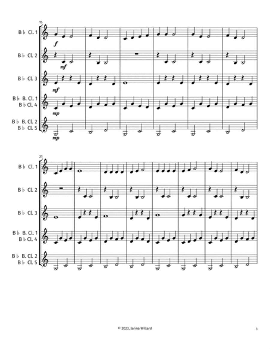 A Watery Life Clarinet Choir scores gallery preview page 6