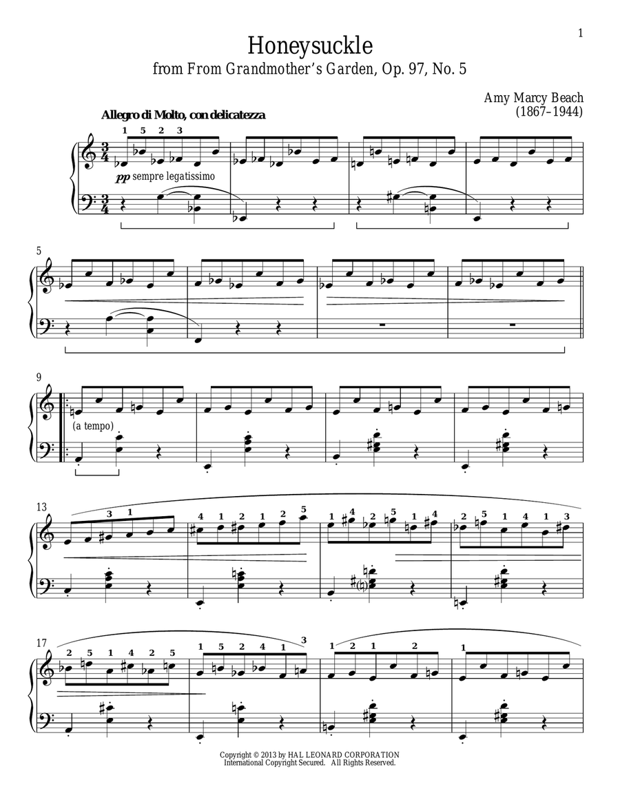 Honeysuckle Piano Solo scores gallery preview page 1