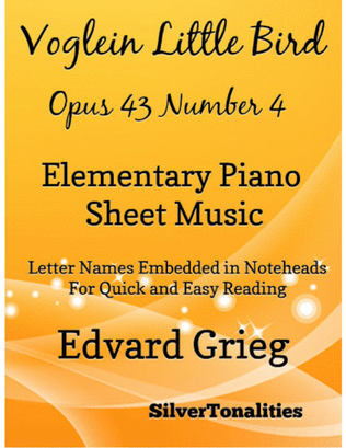 Voglein Little Bird Opus 43 Number 4 Elementary Piano Sheet Music