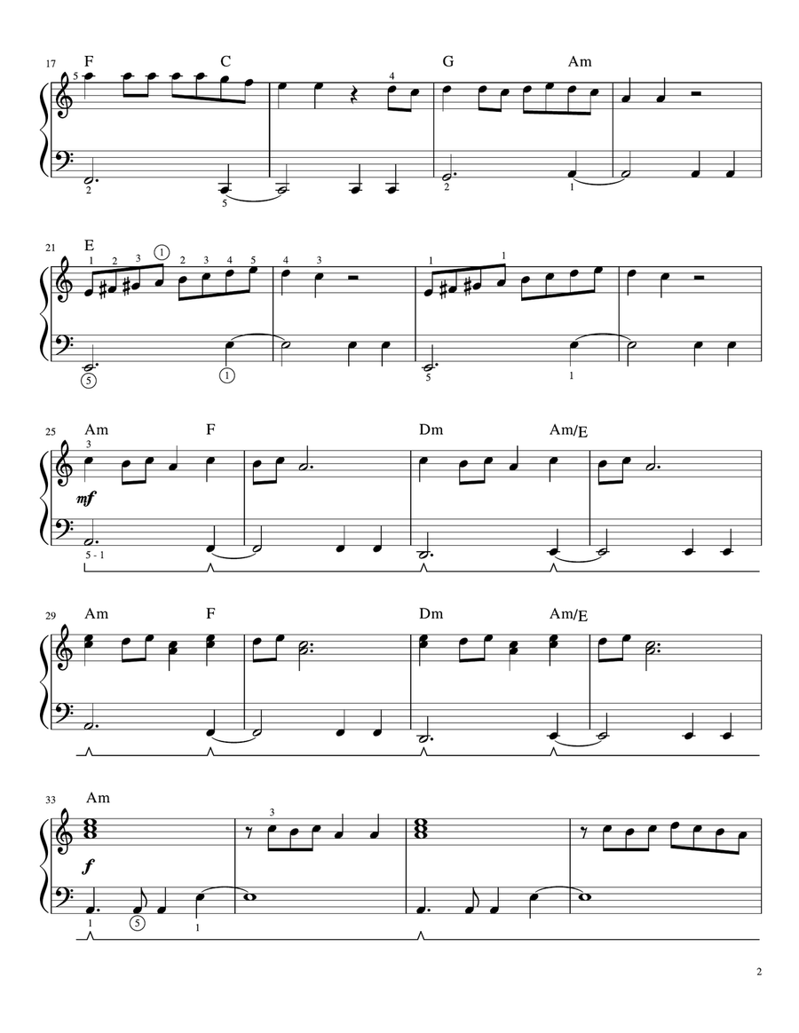 Carol of the Bells (hip-hop version) - Easy Piano Easy Piano scores gallery preview page 2