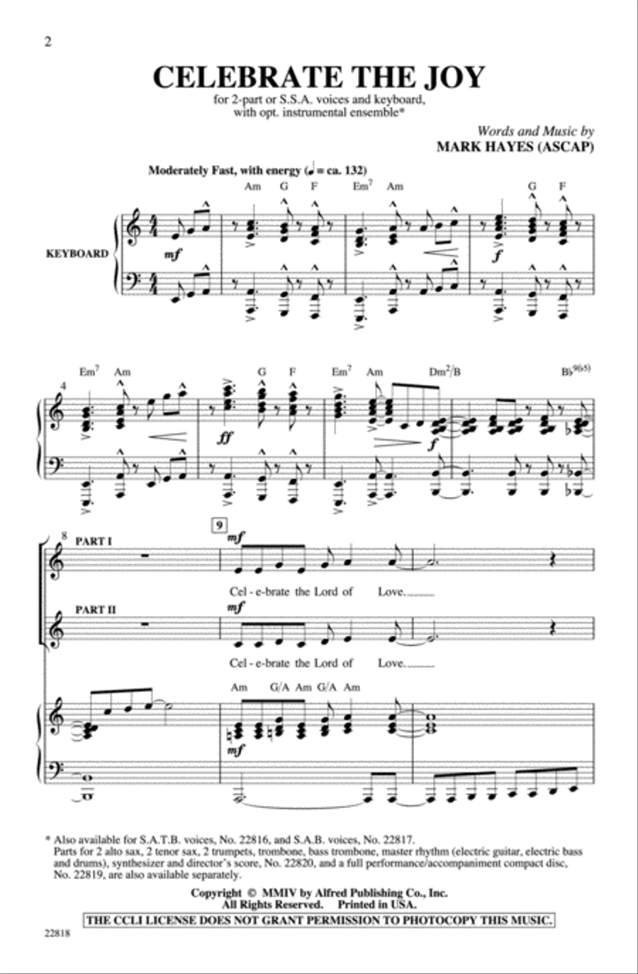 Celebrate the Joy 2-Part scores gallery preview page 2