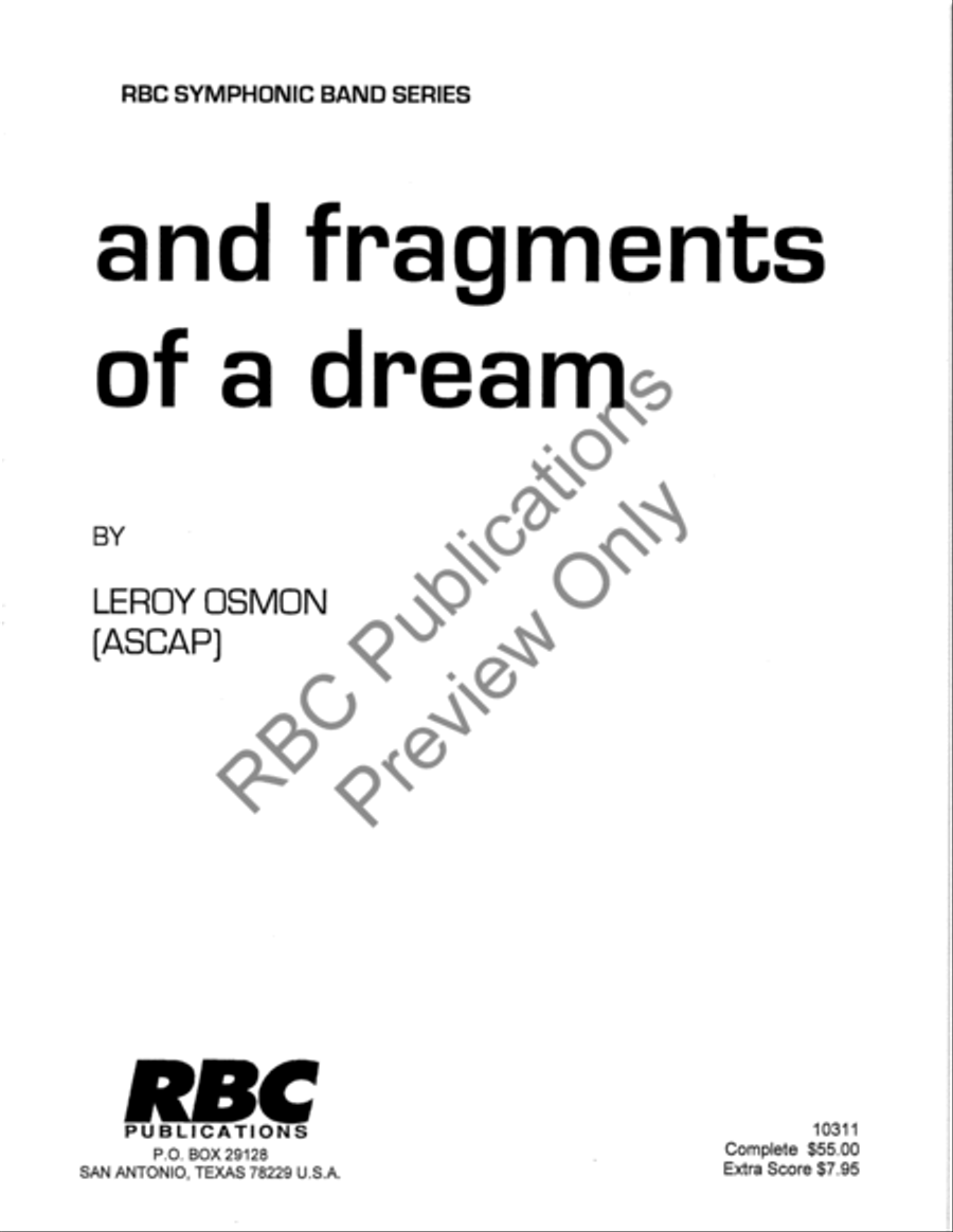 And Fragments Of A Dream Concert Band scores gallery preview page 2