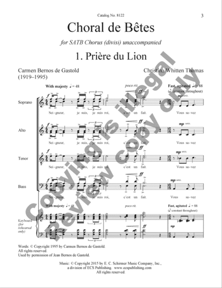 Choral de Bêtes Choral de Bêtes Divisi scores gallery preview page 22